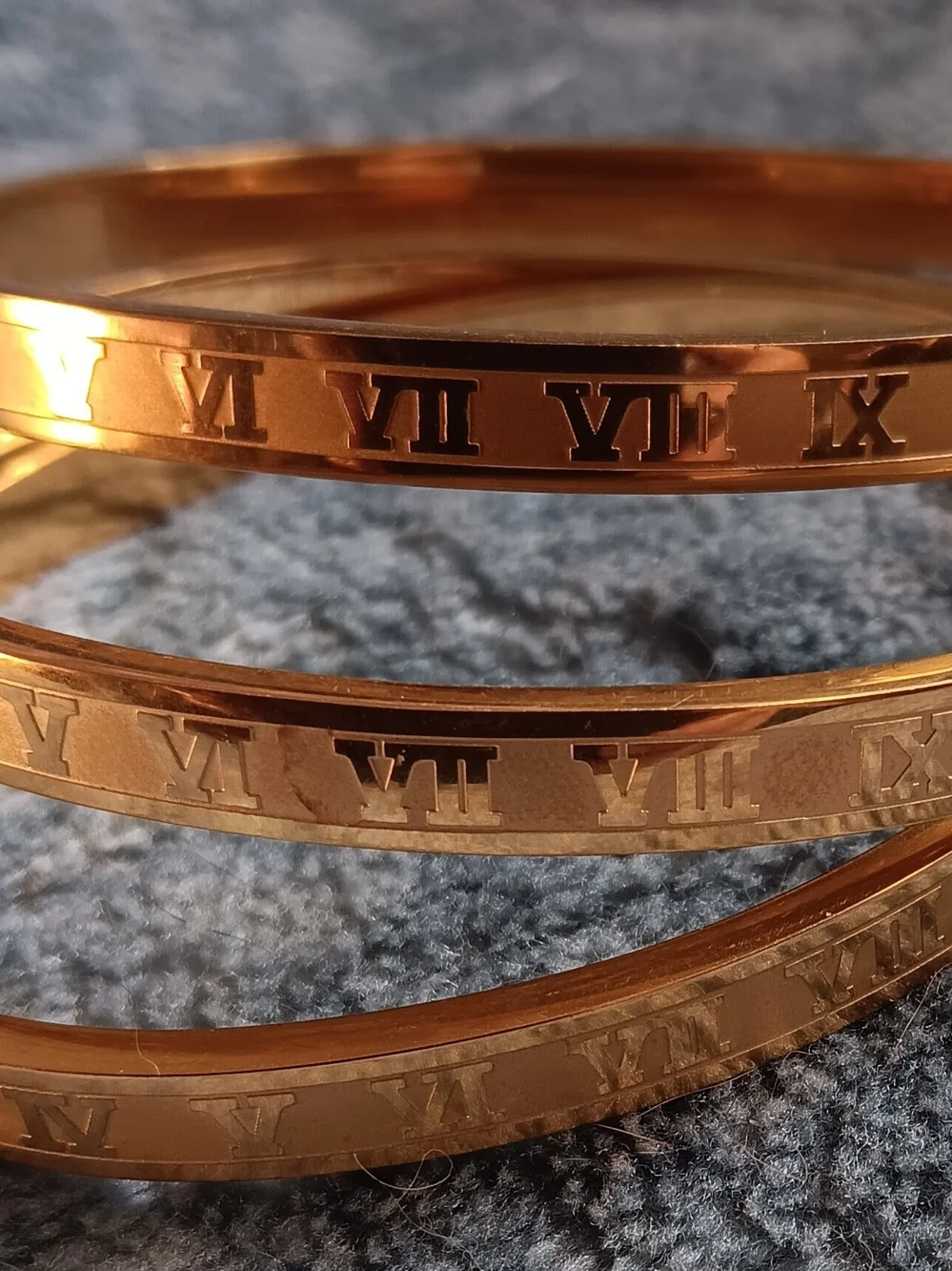 18 k gold plated bracelet romanos numeral engraved